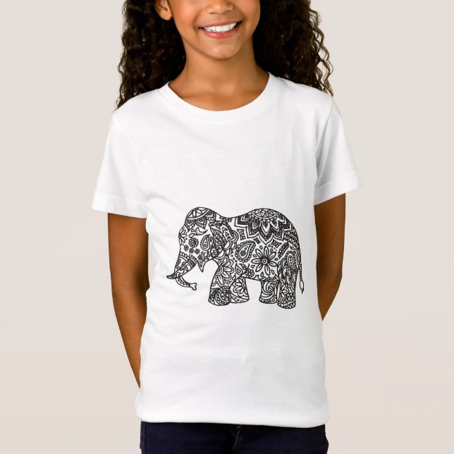 Camiseta Elefante del Doodle (Anverso)