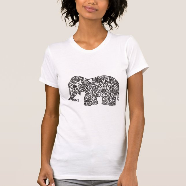 Camiseta Elefante del Doodle (Anverso)