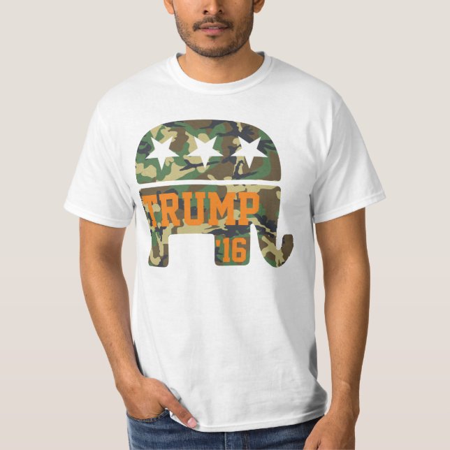 Camiseta Elefante del republicano del camuflaje del triunfo (Anverso)