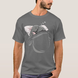 Camiseta Elefante Derramado Animal Nap Napping Slumber