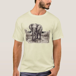 CAMISETA ELEFANTE DIBUJADO A MANO