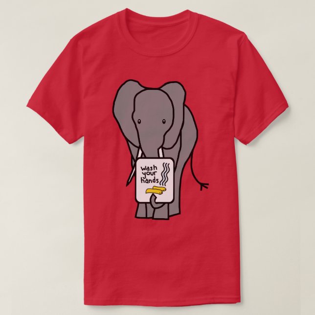 Camiseta Elefante Dice Que Lávate Las Manos (Diseño del anverso)