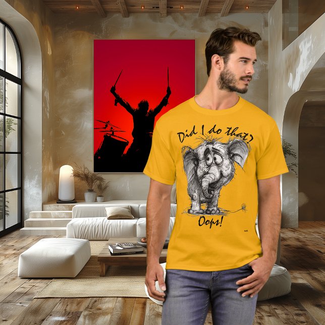 Camiseta Elefante Divertido – Cita Editable Mono Oops Mono  (Subido por el creador)