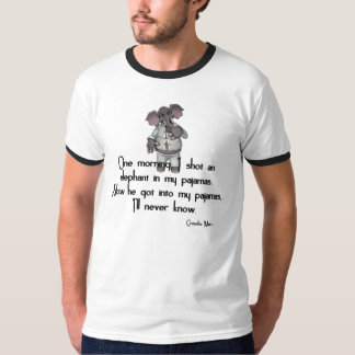 Camiseta Elefante divertido del KRW en la cita de Groucho