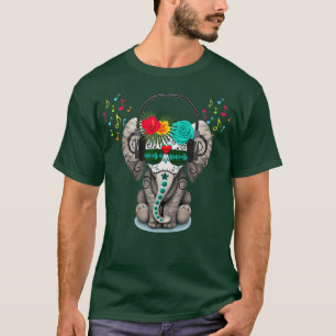 Camiseta Elefante Dj Con Auriculares Y Gafas De Sol