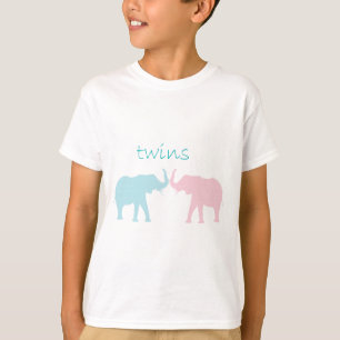 Camiseta Elefante Doble Rosa Y Azul