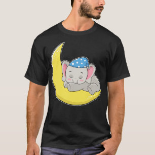 Camiseta Elefante durmiendo con máscara durmiente Luna