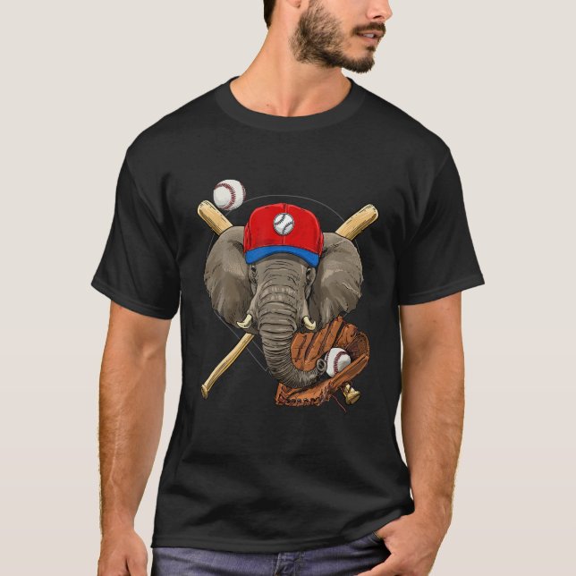 Camiseta Elefante elefante de béisbol (Anverso)