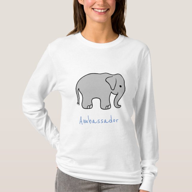 Camiseta Elefante Embajador Unisex de manga larga (Anverso)