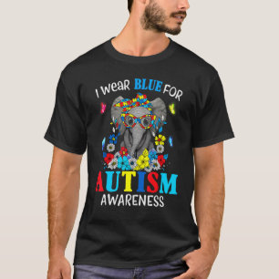 Camiseta Elefante En Abril Llevo Azul Conciencia del Autism