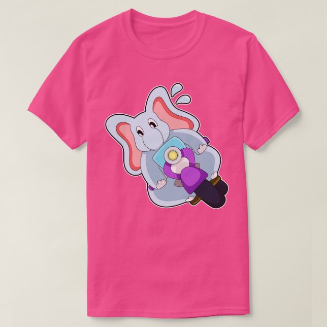Camiseta Elefante en bicicleta con motocicleta (Diseño del anverso)