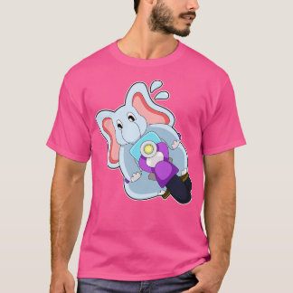 Camiseta Elefante en bicicleta con motocicleta