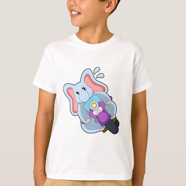 Camiseta Elefante en bicicleta con motocicleta.PNG (Anverso)