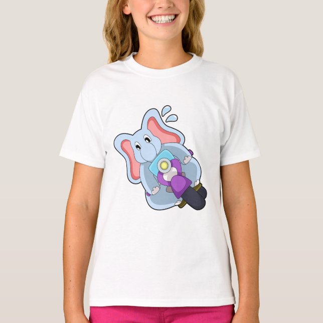 Camiseta Elefante en bicicleta con motocicleta.PNG (Anverso)