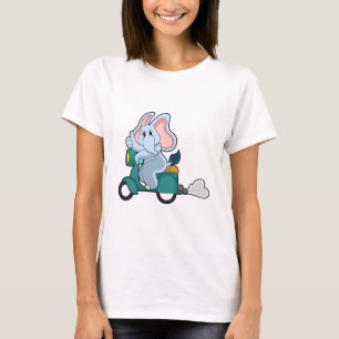 Camiseta Elefante en bicicleta con Scooter