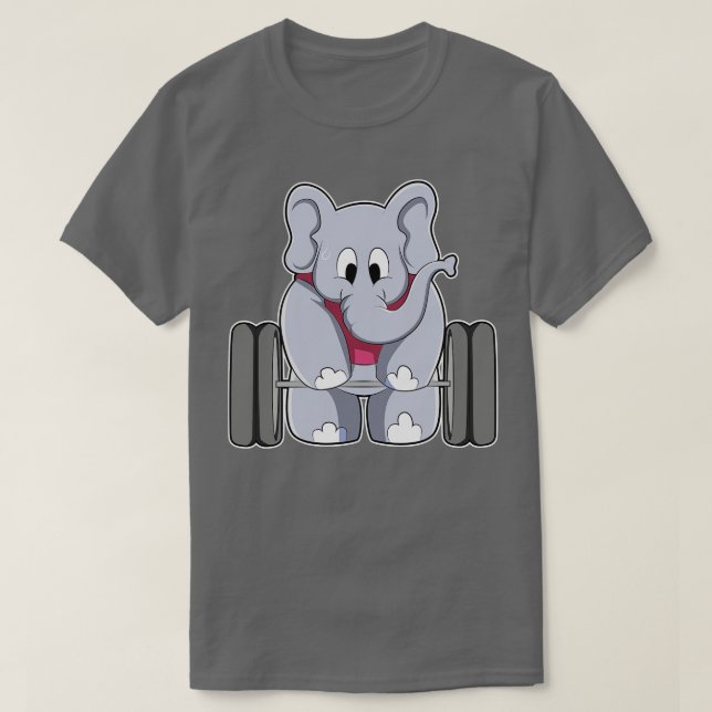 Camiseta Elefante en Bodybuilding con Barbell (Diseño del anverso)