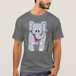 Camiseta Elefante en Bodybuilding con Barbell
