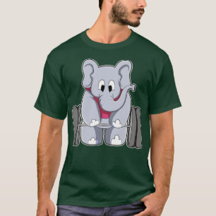 Camiseta Elefante en Bodybuilding con Barbell