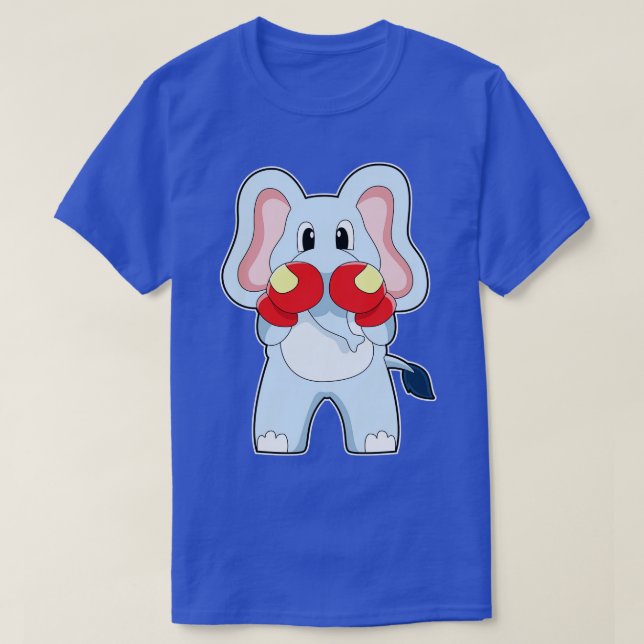 Camiseta Elefante en boxeo con guantes de boxeo (Diseño del anverso)