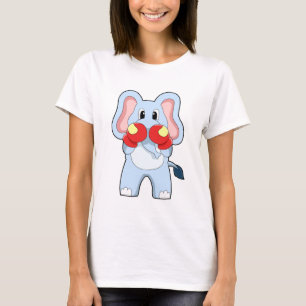 Camiseta Elefante en boxeo con guantes de boxeo