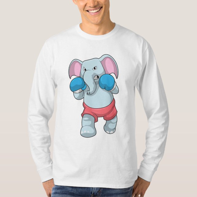 Camiseta Elefante en boxeo con guantes de boxeo (Anverso)