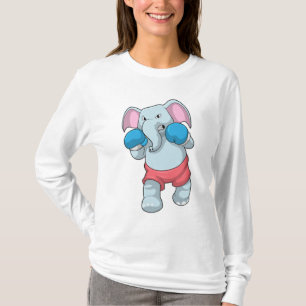 Camiseta Elefante en boxeo con guantes de boxeo