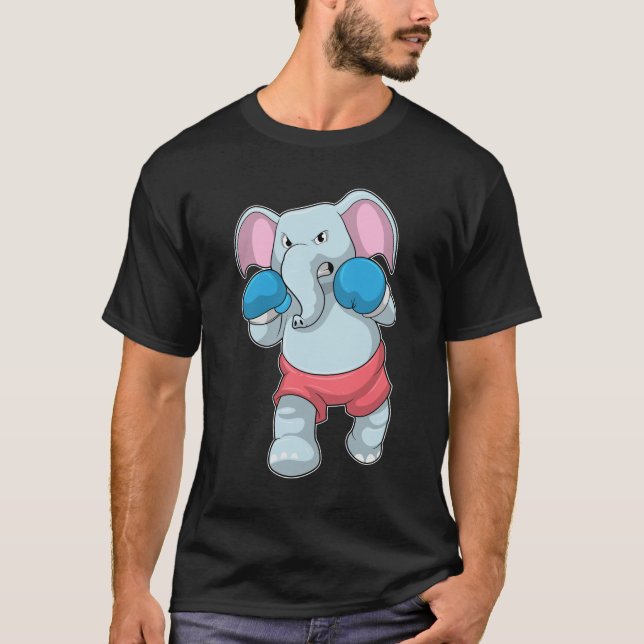 Camiseta Elefante en boxeo con guantes de boxeo (Anverso)