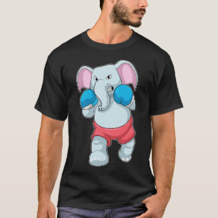 Camiseta Elefante en boxeo con guantes de boxeo 1