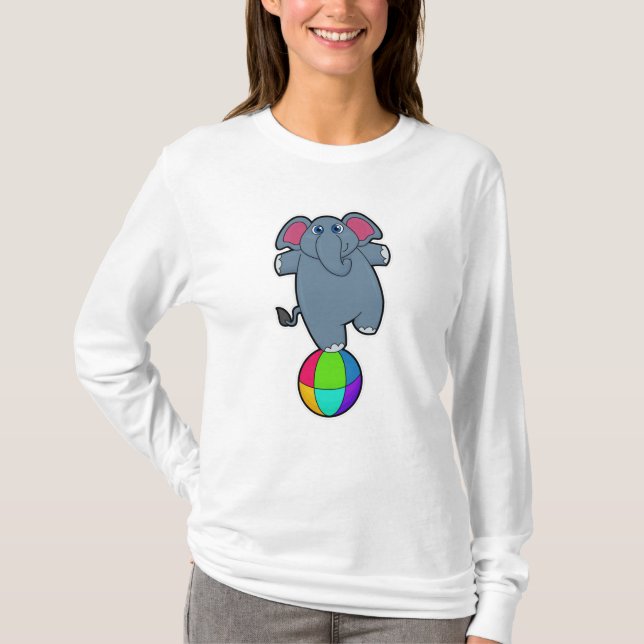 Camiseta Elefante en Circo con bola circo (Anverso)