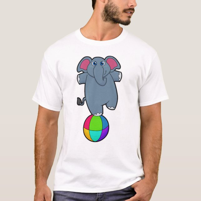 Camiseta Elefante en Circo con bola circo (Anverso)