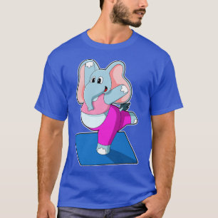 Camiseta Elefante en ejercicios de Stretching de Yoga en pi