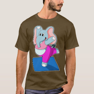 Camiseta Elefante en ejercicios de Stretching de Yoga en pi