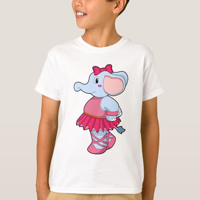 Camiseta Elefante en el ballet con falda (Anverso)