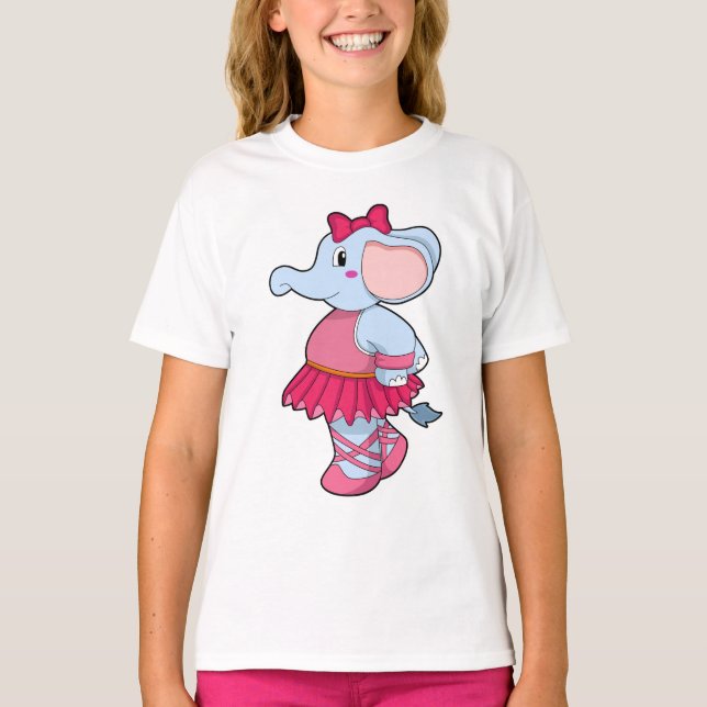 Camiseta Elefante en el ballet con falda (Anverso)