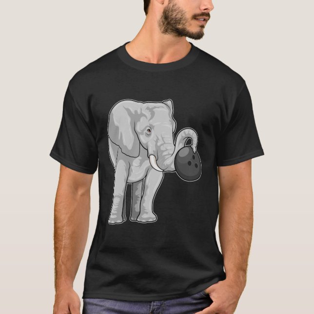Camiseta Elefante en el Bowling con bolas (Anverso)