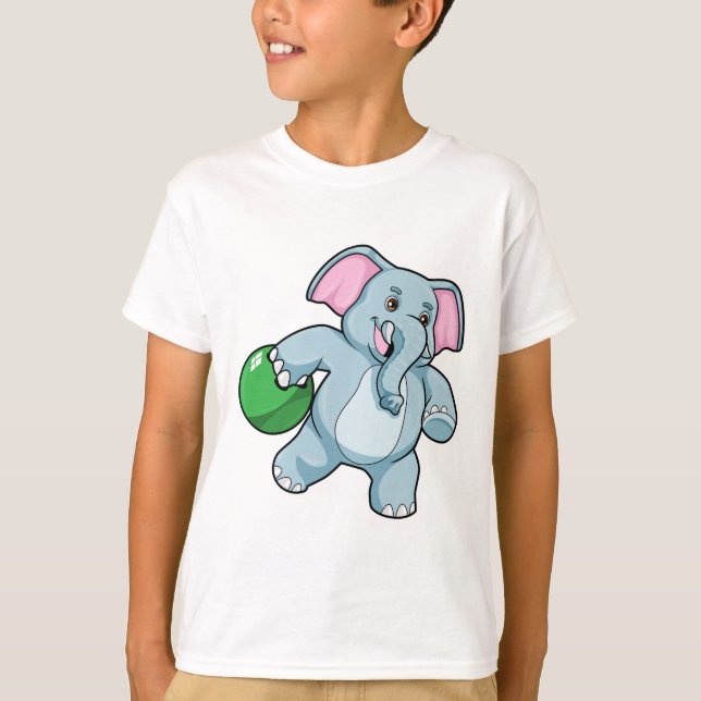 Camiseta Elefante en el Bowling con bolas (Anverso)