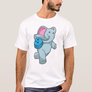 Camiseta Elefante en el Bowling con bolas