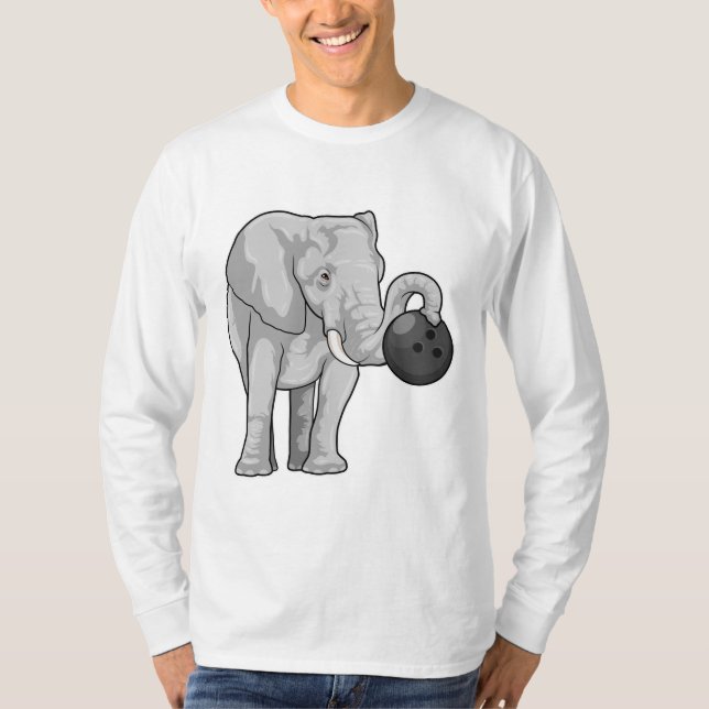 Camiseta Elefante en el Bowling con bolas (Anverso)