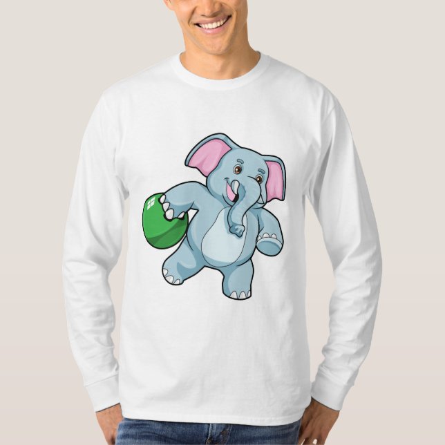 Camiseta Elefante en el Bowling con bolas (Anverso)