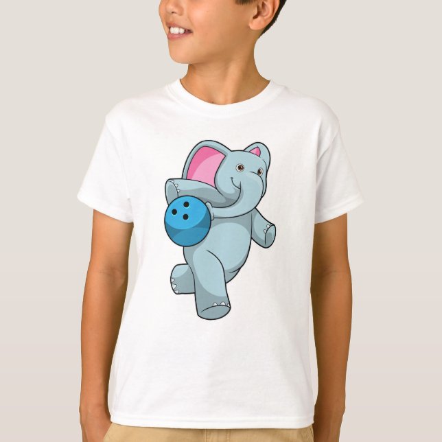 Camiseta Elefante en el Bowling con bolas (Anverso)