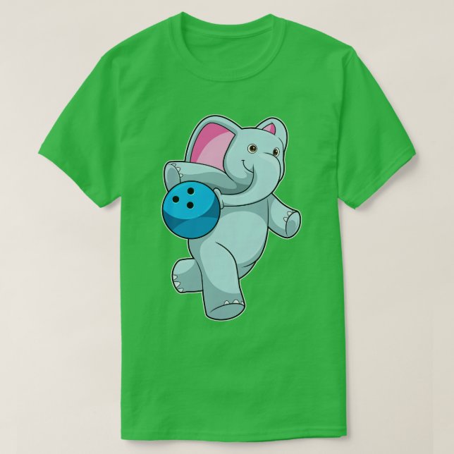 Camiseta Elefante en el Bowling con bolas 1 (Diseño del anverso)