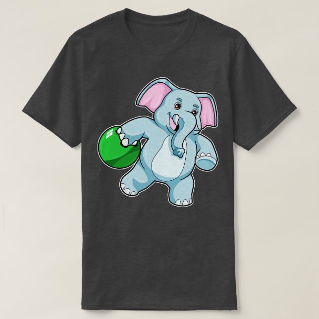 Camiseta Elefante en el Bowling con la bola de bolos 2 (Diseño del anverso)