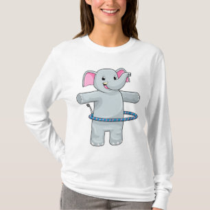Camiseta Elefante en el deporte con neumáticos Fitness