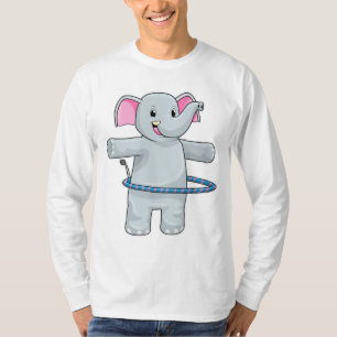 Camiseta Elefante en el deporte con neumáticos Fitness