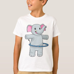 Camiseta Elefante en el deporte con neumáticos Fitness