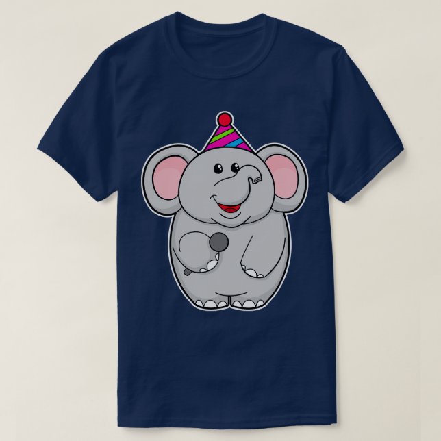 Camiseta Elefante en el Fiesta con micrófono (Diseño del anverso)