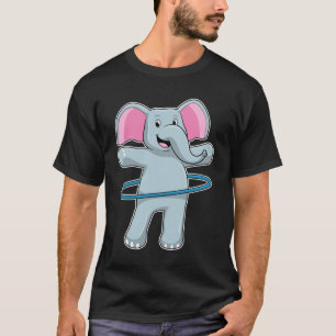 Camiseta Elefante en el gimnasio con neumáticos Fitness