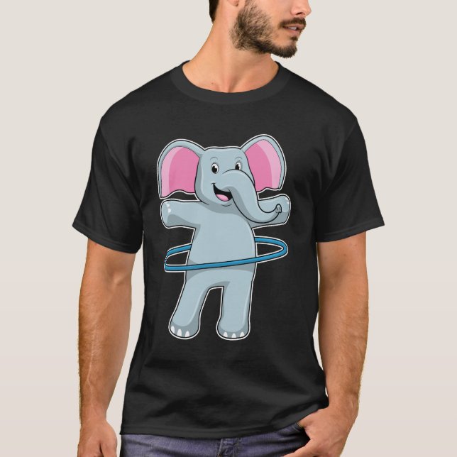 Camiseta Elefante en el gimnasio con neumáticos Fitness (Anverso)
