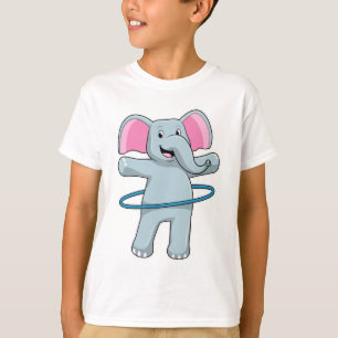 Camiseta Elefante en el gimnasio con neumáticos Fitness