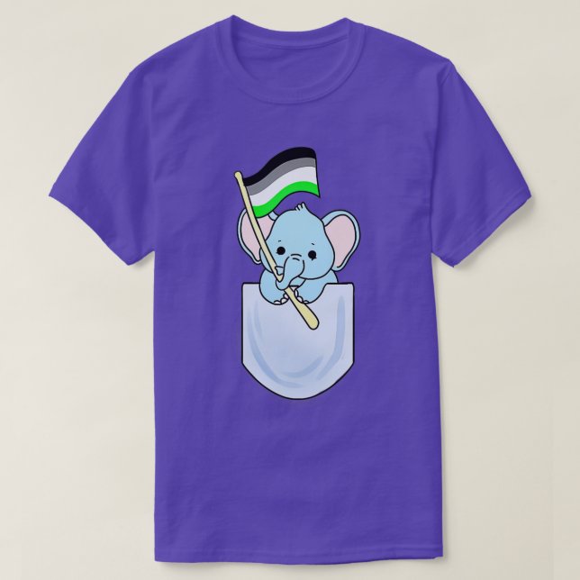 Camiseta Elefante en el orgullo de Pocket Agender (Diseño del anverso)